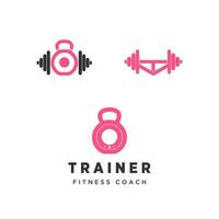 barra y mancuernas equipo de fitness imagen gráfico icono logotipo diseño abstracto concepto vector stock. se puede utilizar como un símbolo asociado con la herramienta deportiva.