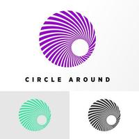 forma de círculo simple con líneas de corte únicas imagen icono gráfico diseño de logotipo concepto abstracto vector stock. se puede utilizar como un símbolo relacionado con el arte o el motivo interior