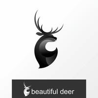 diseño de logotipo de icono gráfico de imagen de cabeza de ciervo hermoso simple y único stock de vector de concepto abstracto. se puede usar como un símbolo relacionado con un animal o un personaje.