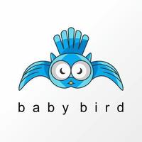 pájaro bebé único y lindo en imagen voladora icono gráfico diseño de logotipo concepto abstracto stock vectorial. se puede utilizar como símbolo asociado a un animal o personaje. vector