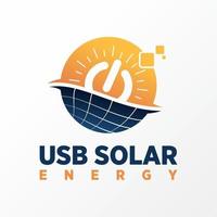 venta única de energía solar y tecnología imagen icono gráfico diseño de logotipo concepto abstracto vector stock. se puede utilizar como símbolo relacionado con el poder o la electricidad.