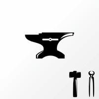 Simple blacksmith equipment that has a unique character image graphic icon logo design abstract concept vector stock. Can be used as a symbol related to workshop.