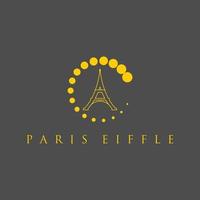 Eiffel Tower in Paris France with circle loading Image graphic icon logo design abstract concept vector stock. Can be used as a symbol related to loading or art.