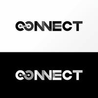 Simple and unique Letter or word CONNECT sans serif font in merging or connected image graphic icon logo design abstract concept vector stock. Can be used as a symbol related to wordmark or initial.