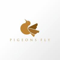 imagen de pájaro simple pero atractiva icono gráfico diseño de logotipo concepto abstracto vector stock. se puede utilizar como una paloma o un animal relacionado con el símbolo.