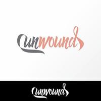 letter UNWOUND sans serif script written font Image graphic icon logo design abstract concept vector stock. Can be used as symbols related to wordmark.