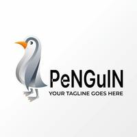 soporte de pingüino de dibujos animados simple y único en imagen atractiva icono gráfico diseño de logotipo concepto abstracto vector stock. se puede utilizar como símbolo relacionado con un animal o un personaje.