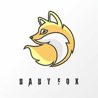 Simple and unique baby fox haed and tail image graphic icon logo design abstract concept vector stock. Can be used as a symbol associated with a animal or character.