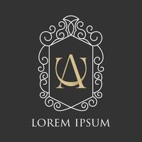 unique Elegant motif or art with letter AC or CA serif font image graphic icon logo design abstract concept vector stock. can be used as corporate symbol or related to luxury or initial