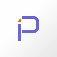 letra simple ip o pi en imagen conectada icono gráfico diseño de logotipo concepto abstracto vector stock. se puede usar como un símbolo relacionado con la inicial o el monograma