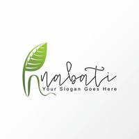 diseño de logotipo de icono gráfico de imagen de hoja y tallo único y atractivo concepto abstracto vector stock. se puede utilizar como símbolos relacionados con la naturaleza o la planta.