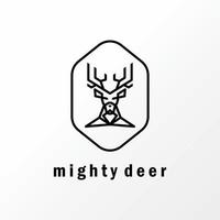 Simple and unique mighty deer head in line out image graphic icon logo design abstract concept vector stock. Can be used as a symbol related to animal or wild.