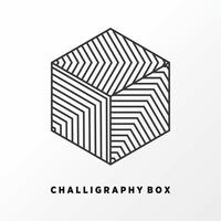 hexágono simple y único o caja 3d con líneas dentro de imagen icono gráfico diseño de logotipo concepto abstracto vector stock. se puede utilizar como un símbolo relacionado con el motivo o el lineout.