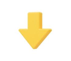 3d Realistic down button vector illustration