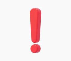 3d Realistic Exclamation mark vector illustration