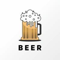 simple vaso de cerveza con imagen de espuma icono gráfico diseño de logotipo concepto abstracto vector stock. se puede utilizar como símbolo relacionado con la bebida o la embriaguez.