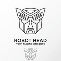 casco de robot de línea simple como imagen de transformador icono gráfico diseño de logotipo concepto abstracto stock vectorial. se puede utilizar como un símbolo relacionado con el deporte o la tecnología. vector