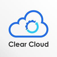 Simple and unique cloud with gear and recycle image graphic icon logo design abstract concept vector stock. can be used as a company symbol or related to weather