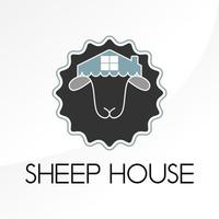 Simple and unique sheep head and coffee house image graphic icon logo design abstract concept vector stock. that can be used as symbol or relating to animal and property