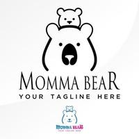 Simple and unique mother and child bear in hugging and carrying position image graphic icon logo design abstract concept vector stock. can be used as a company symbol or related to animal