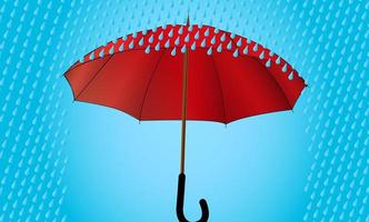 Red umbrella. Vector illustration