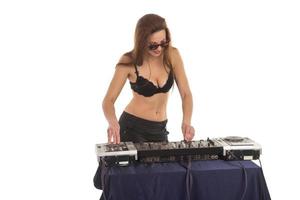 Girl in the black bra with the mixer photo