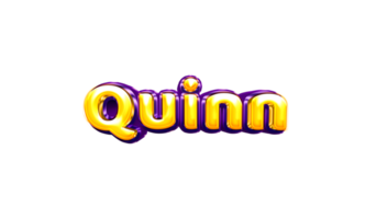 names helium balloon air shiny yellow baby new born font style 3d  Quinn png