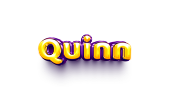 names of boy English helium balloon shiny celebration sticker 3d inflated Quinn png