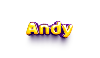 name balloon baby 3d inflated helium shiny birthday celebration party Andy png