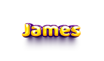 names of boy English helium balloon shiny celebration sticker 3d inflated James png