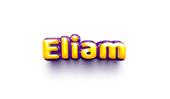 nomes de menino balão de hélio inglês brilhante adesivo de celebração 3d eliam inflado png