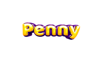 names helium balloon air shiny yellow baby new born font style 3d  Penny png