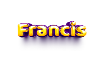 names of boy English helium balloon shiny celebration sticker 3d inflated Francis png