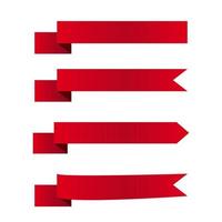 Red Ribbons Modern Design flat style icon symbol isolated on white background vector illustration