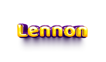 name balloon baby 3d inflated helium shiny birthday celebration party Lennon png