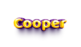 names of boy English helium balloon shiny celebration sticker 3d inflated Cooper png