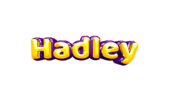 names helium balloon air shiny yellow baby new born font style 3d  Hadley png