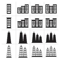 set of architect vector illustration buildings vector icons.