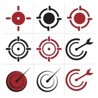 icono de objetivo en espiral con flecha en el objetivo central y vector de flecha en un estilo moderno y plano. ilustración del concepto de negocio. diseño de estrategia exitosa.