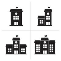 High school building icon, on white background. vector illustration