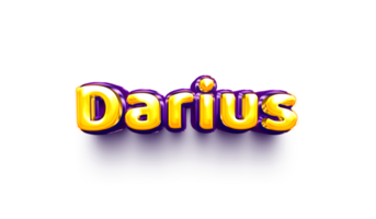 names of boy English helium balloon shiny celebration sticker 3d inflated Darius png