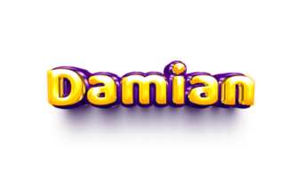 nomes de menino balão de hélio inglês brilhante adesivo de celebração 3d inflado damian png