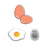 icono de huevo de gallina. huevos frescos en ilustración vectorial. vector