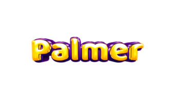 nomi elio Palloncino aria brillante giallo bambino nuovo Nato font stile 3d palmer png