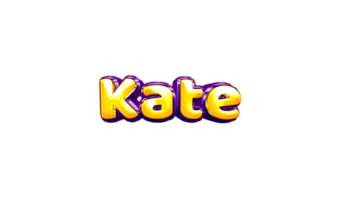 names helium balloon air shiny yellow baby new born font style 3d  Kate png