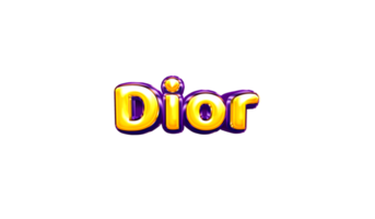 names helium balloon air shiny yellow baby new born font style 3d  Dior png