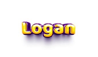 name balloon baby 3d inflated helium shiny birthday celebration party Logan png