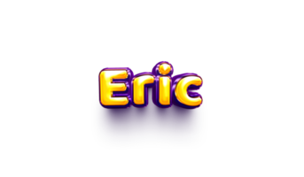 names of boy English helium balloon shiny celebration sticker 3d inflated Eric png