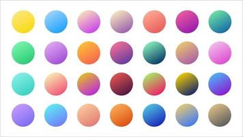 Collection of colorful modern gradient background for graphic design. Color gradient palette in the form of circles. vector