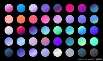 Collection of colorful modern gradient background for graphic design. Color gradient palette in the form of circles. vector